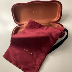 Gucci Burgundy Sunglasses Case With Dust Bag